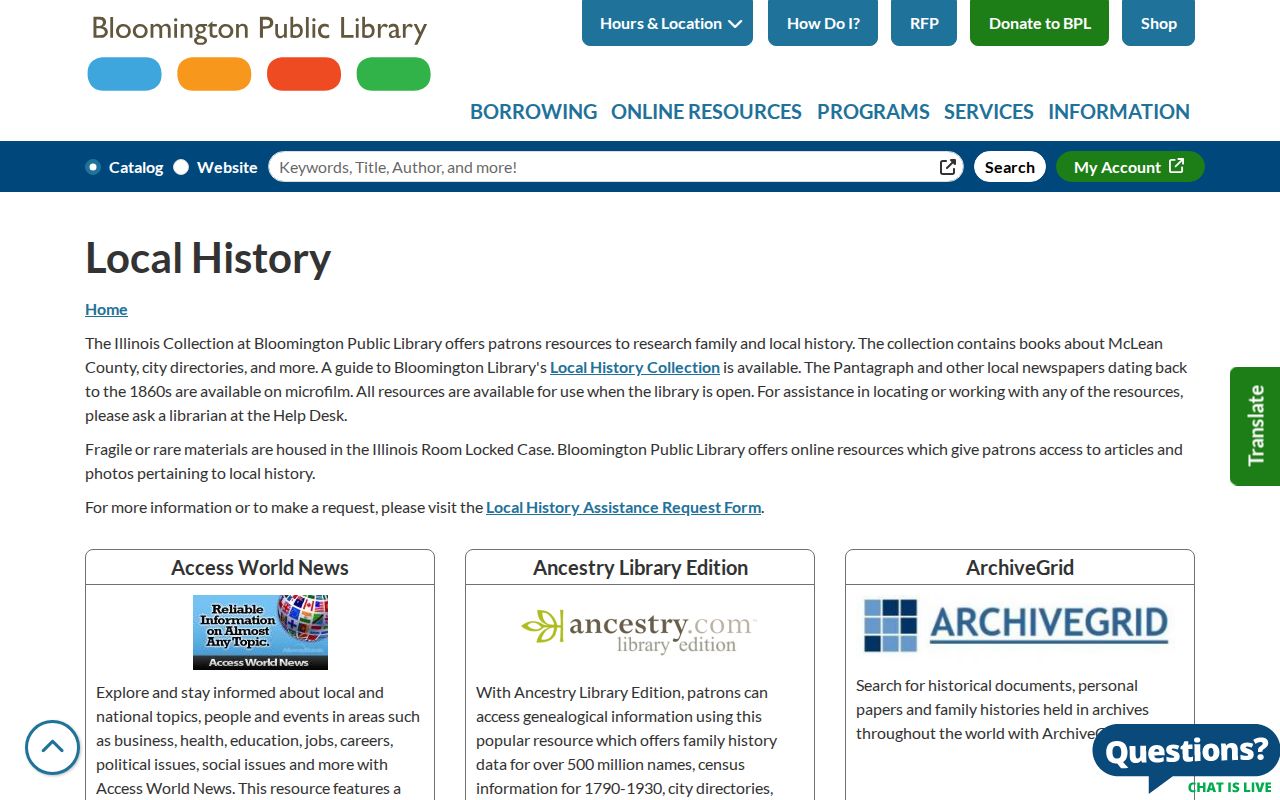 Bloomington city directory local history library gateway