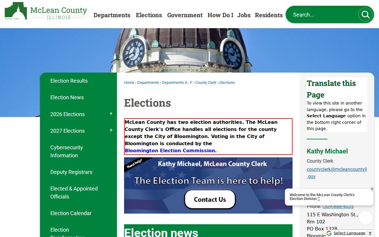 Bloomington residents directory county elections