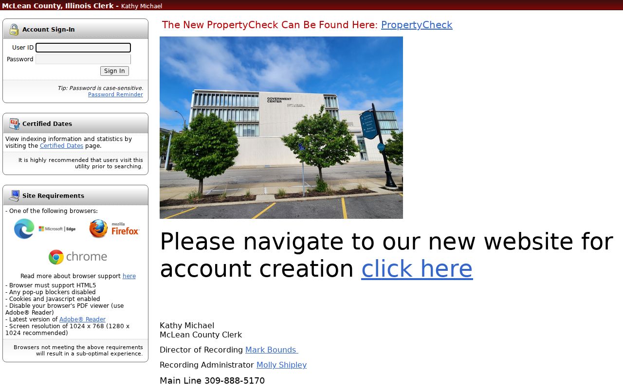 Bloomington residents directory McLean Recorder portal