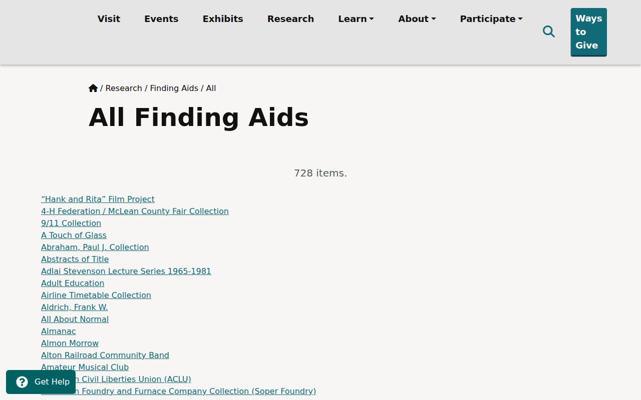 Bloomington resident lookup Museum archival finding aids